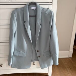 Old Navy Relaxed Blazer L Light Blue Soft Tailored Workwear Spring Jacket